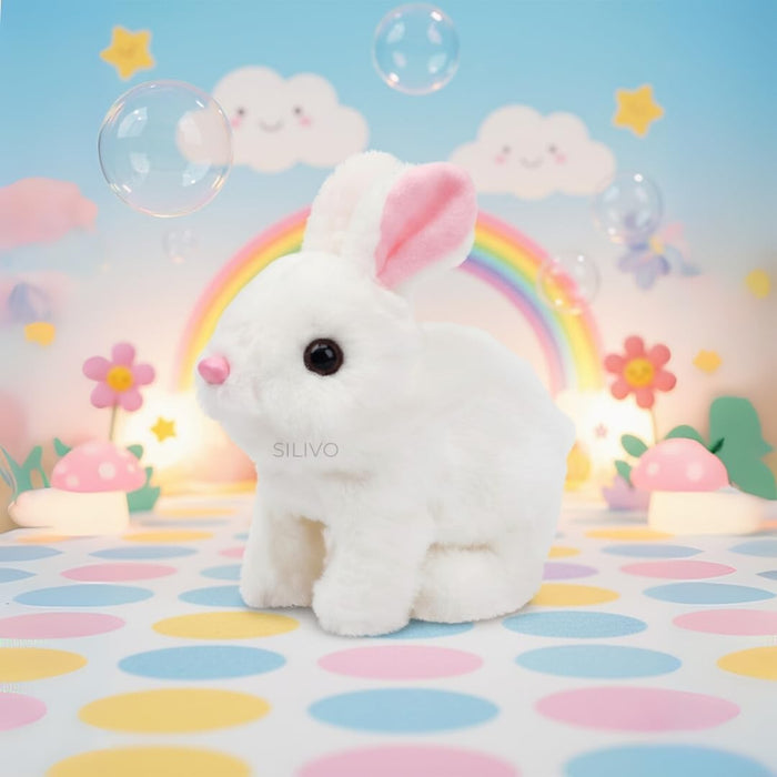 Kidology Interactive Plush Rabbit Toy – Adorable Walking & Jumping Bunny for Toddlers, Soft Electronic Pet Gift for Ages 1-5