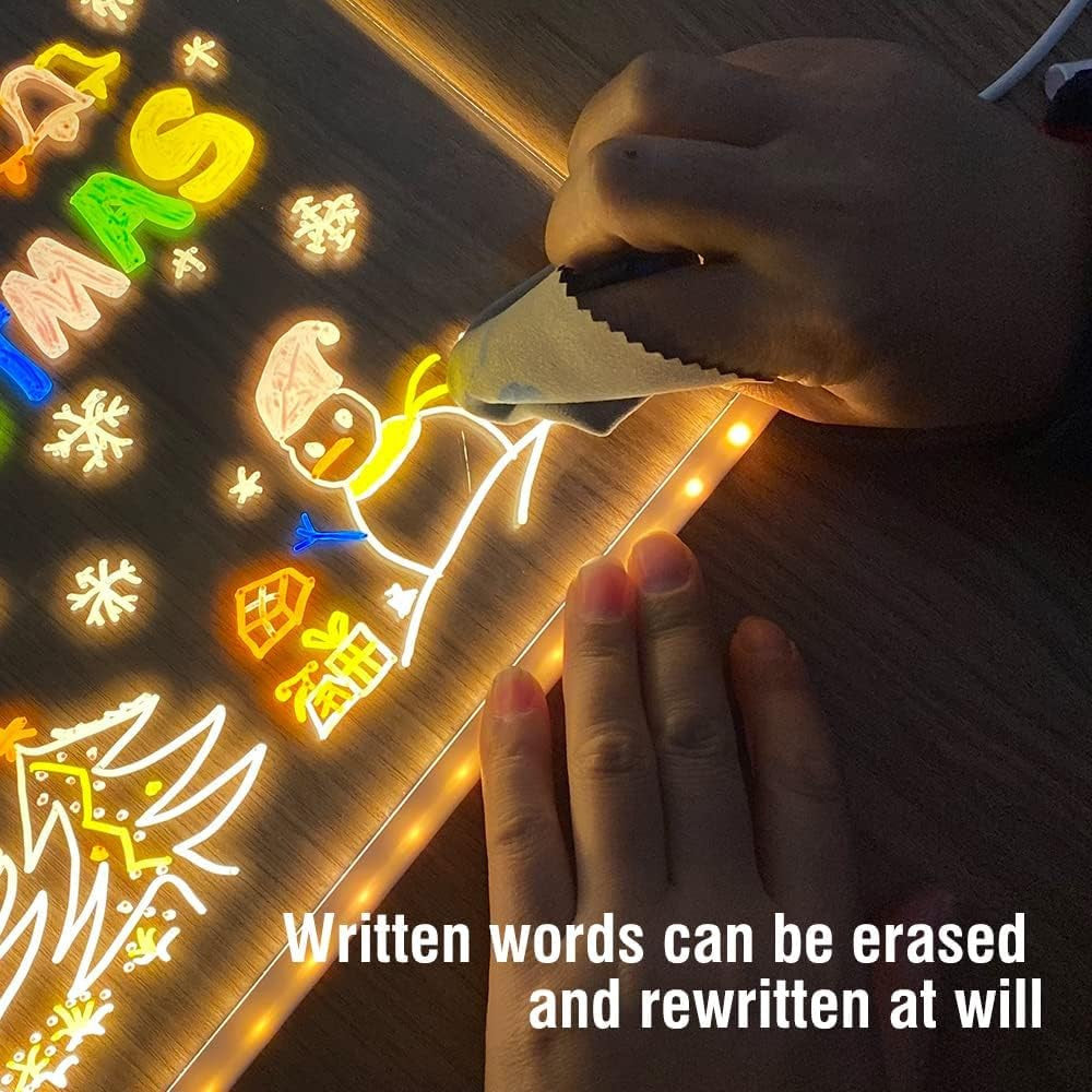 Denory Magic Writing Board with LED Light Pen