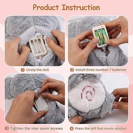 Breathing Stuffed Animal, Soothe Snuggle Elephant Plush, Sleeping Plush for Kids Toy Birthday Gift with Sensory Details Musical Lights and Rhythmic Breathing Sleep Companion