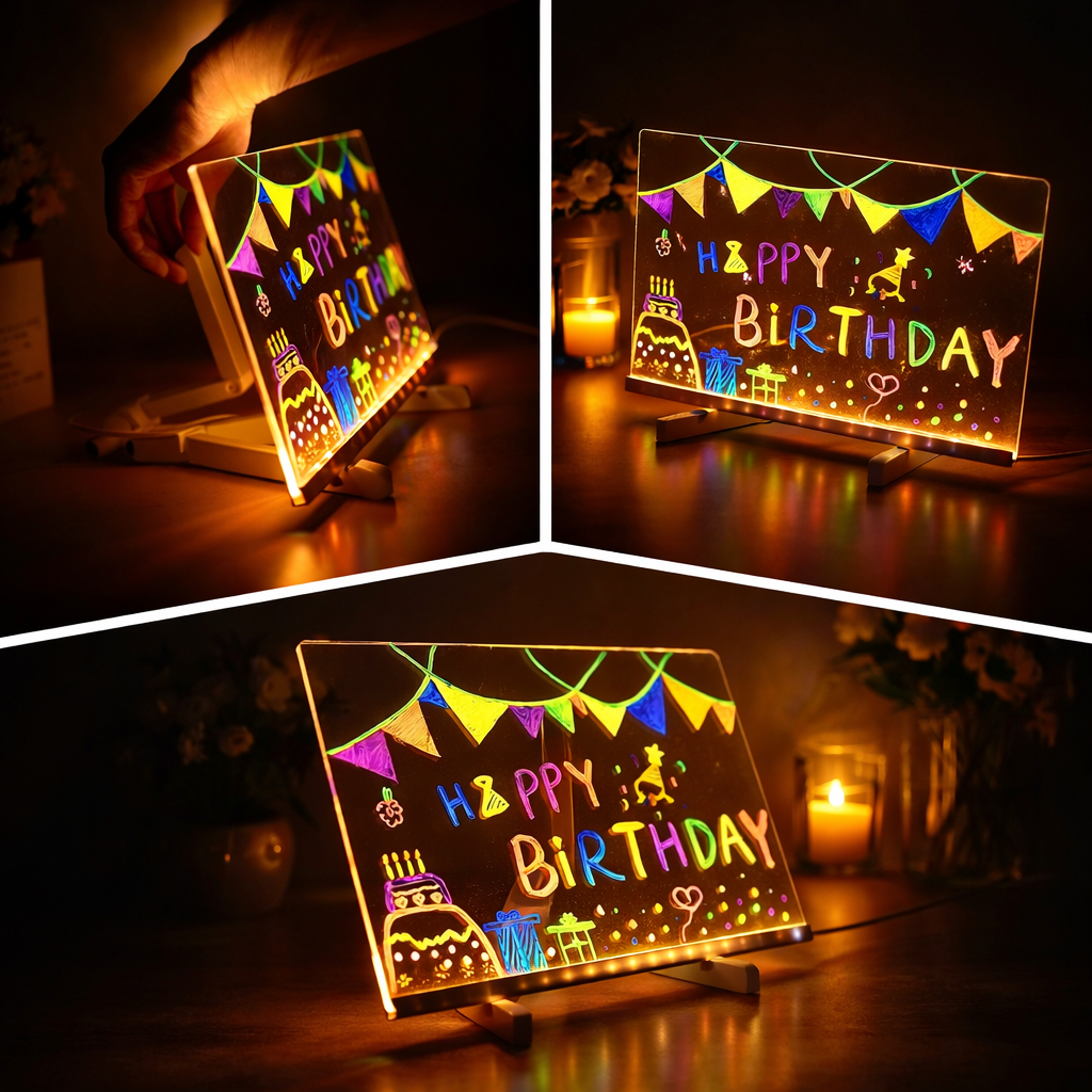 Denory Magic Writing Board with LED Light Pen