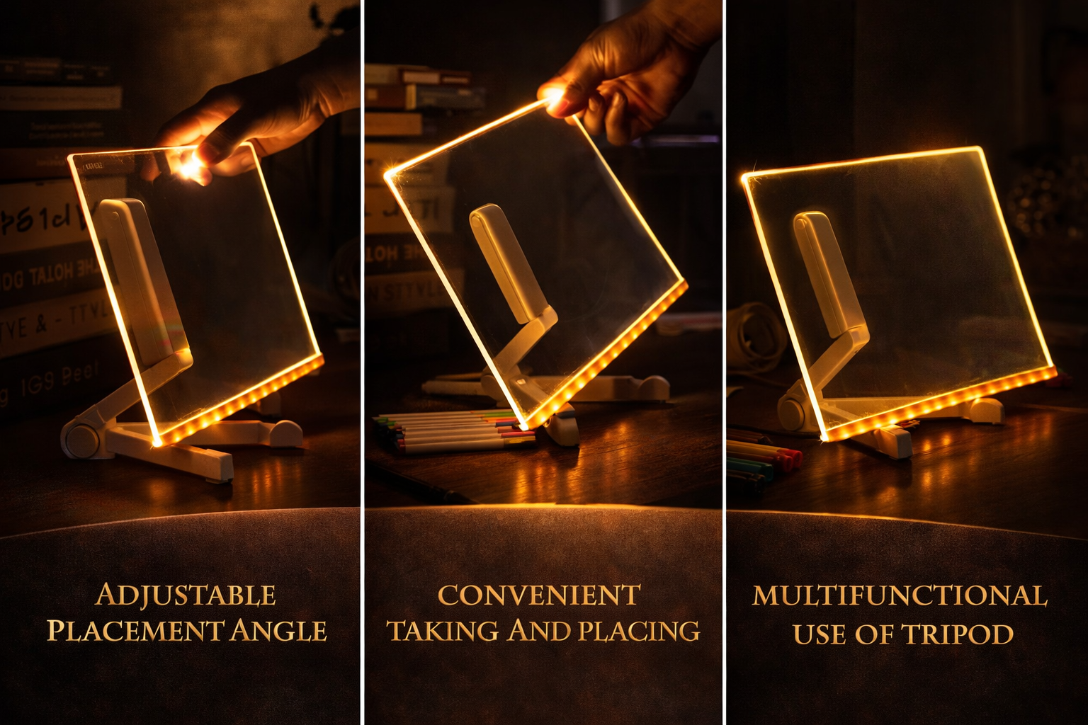 Denory Magic Writing Board with LED Light Pen