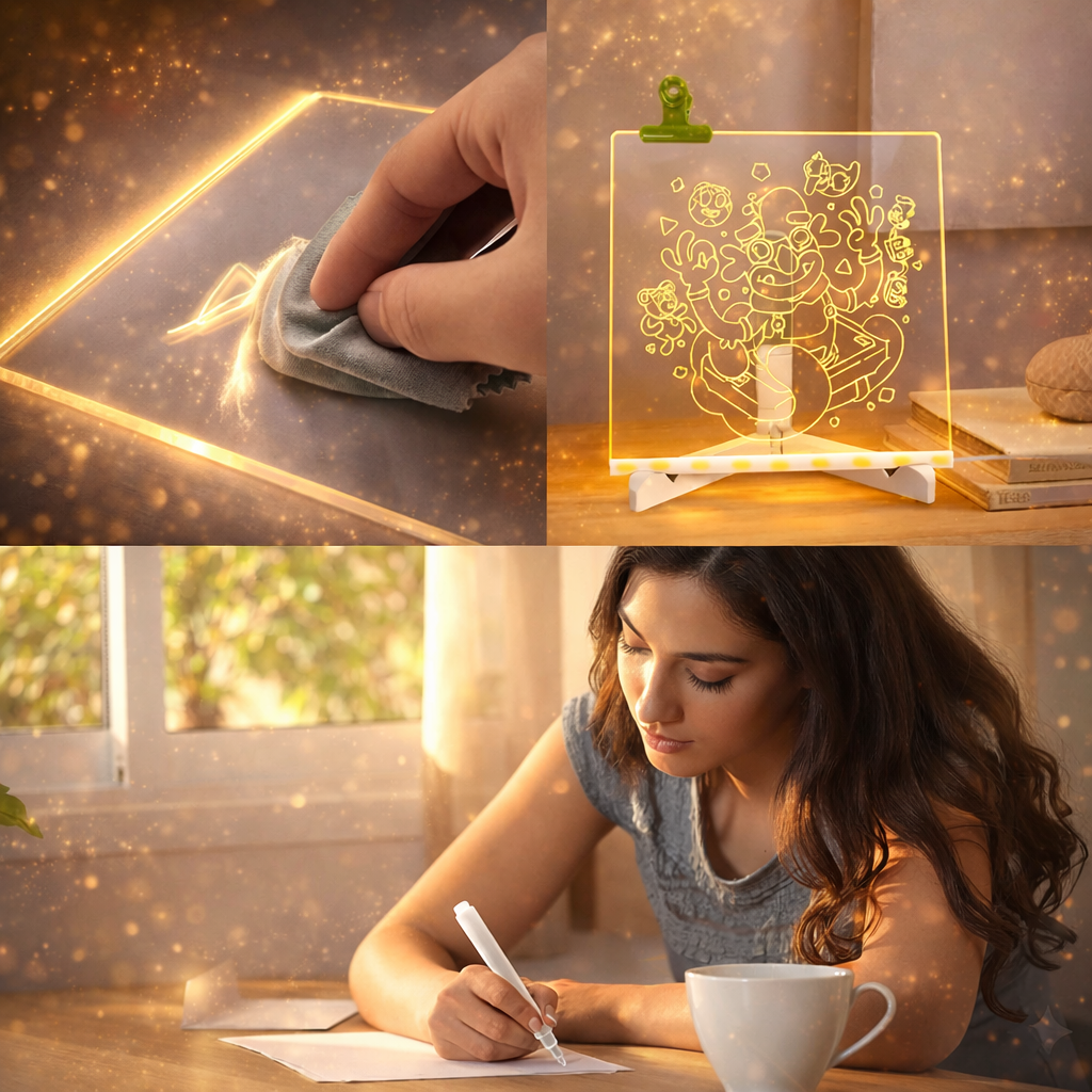 Denory Magic Writing Board with LED Light Pen