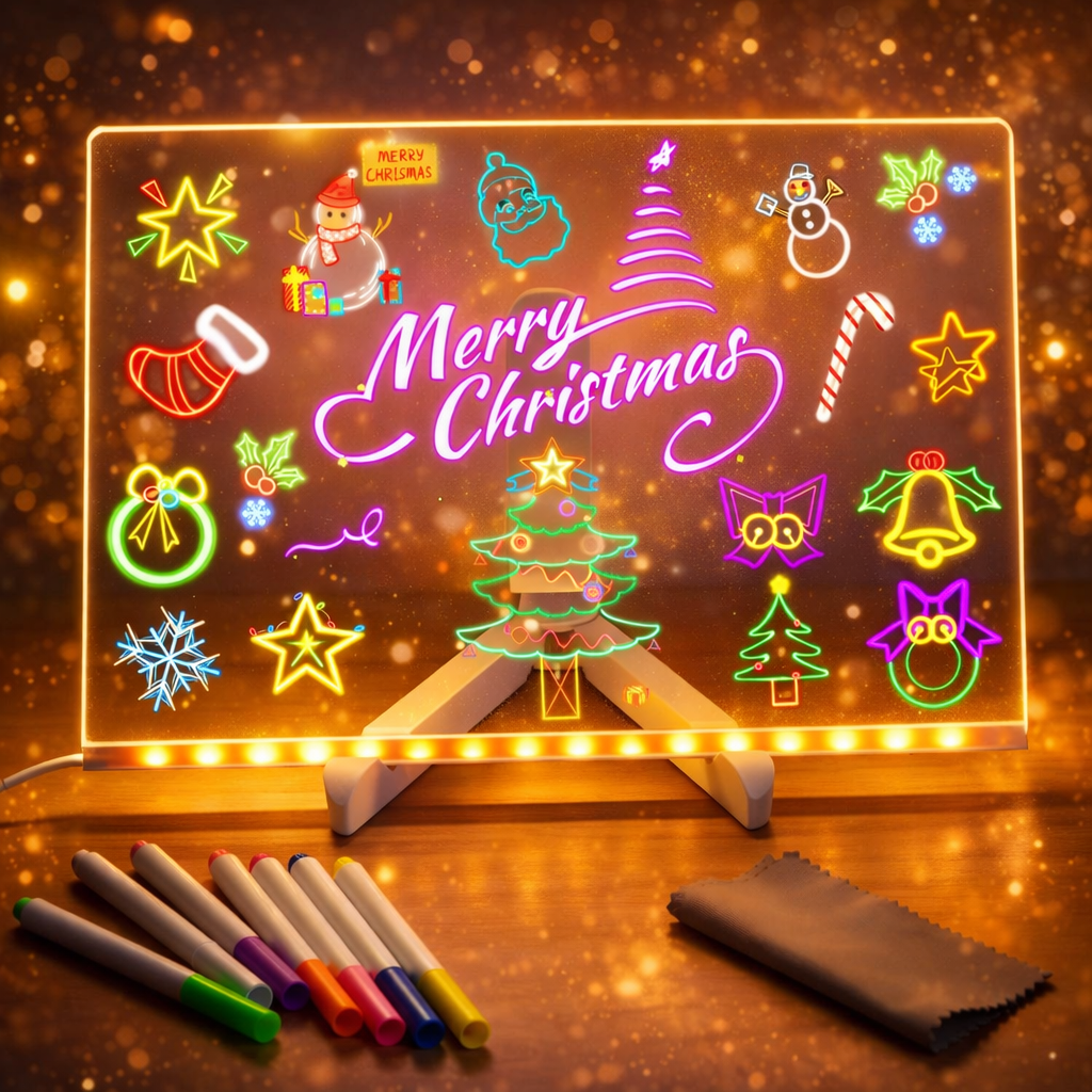 Denory Magic Writing Board with LED Light Pen
