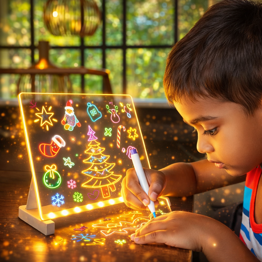 Denory Magic Writing Board with LED Light Pen