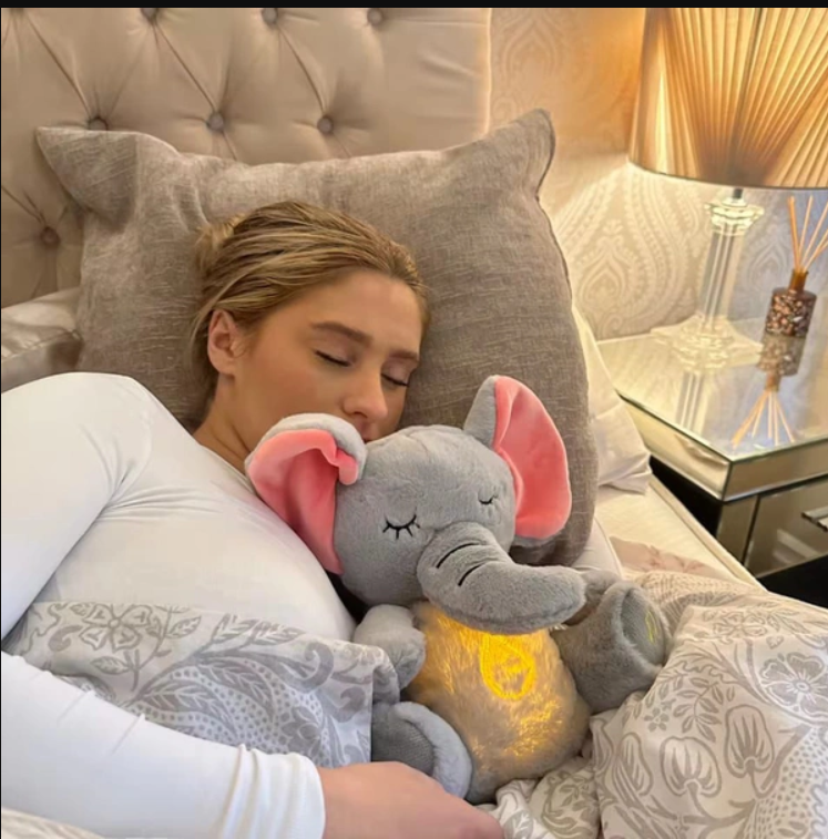 Breathing Stuffed Animal, Soothe Snuggle Elephant Plush, Sleeping Plush for Kids Toy Birthday Gift with Sensory Details Musical Lights and Rhythmic Breathing Sleep Companion