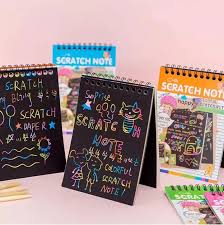 Rainbow Scratch Notebook with Magical Vibgyor Color with Pencil Stick Notepad