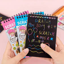 Rainbow Scratch Notebook with Magical Vibgyor Color with Pencil Stick Notepad