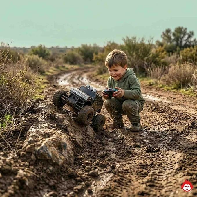 High-Speed RC Off-Road Truck for Kids | Rechargeable Rock Crawler with Turbo Speed & LED Lights