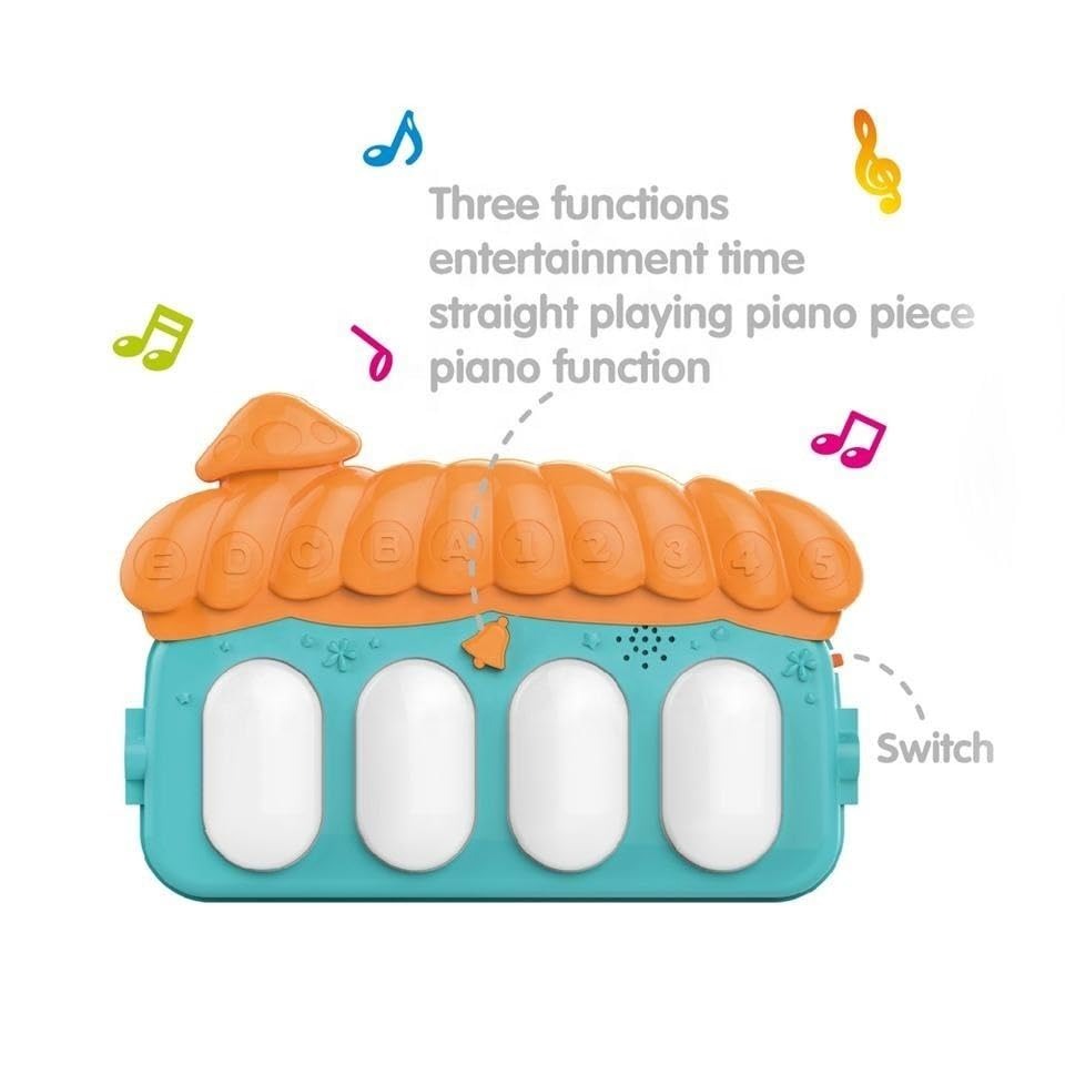 Little's Joy Baby Piano Gym – Newborn Tummy Time Activity Mat with Lights and Music