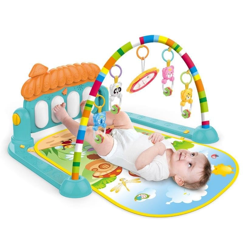 Little's Joy Baby Piano Gym – Newborn Tummy Time Activity Mat with Lights and Music