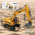 Remote Control Mini Excavator Truck | 1:64 Scale Construction Toy with Moving Drill Arm