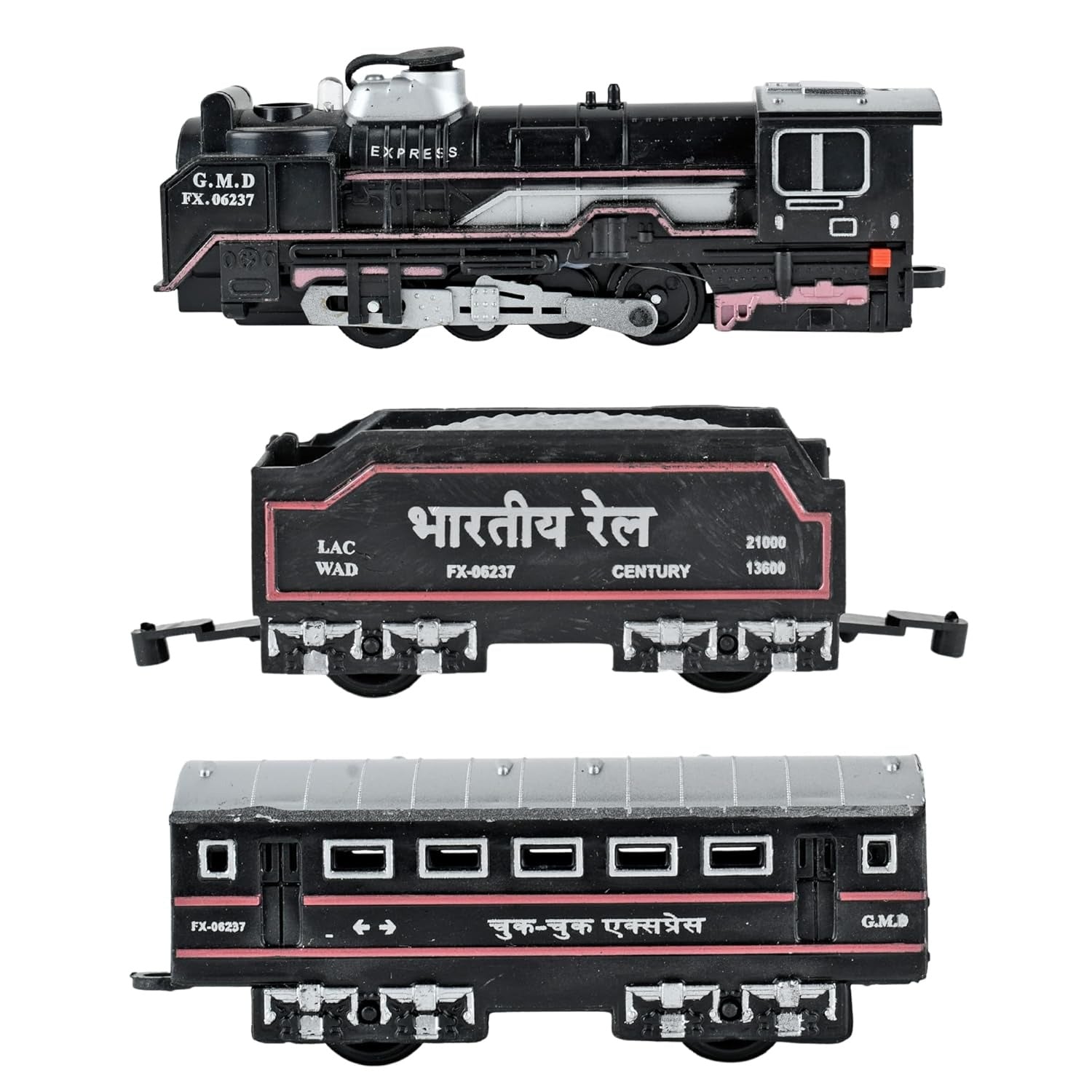 16 Piece Train Toy Set for Kids – Rechargeable Smoke Engine Train with Hindi Music & Railway Track