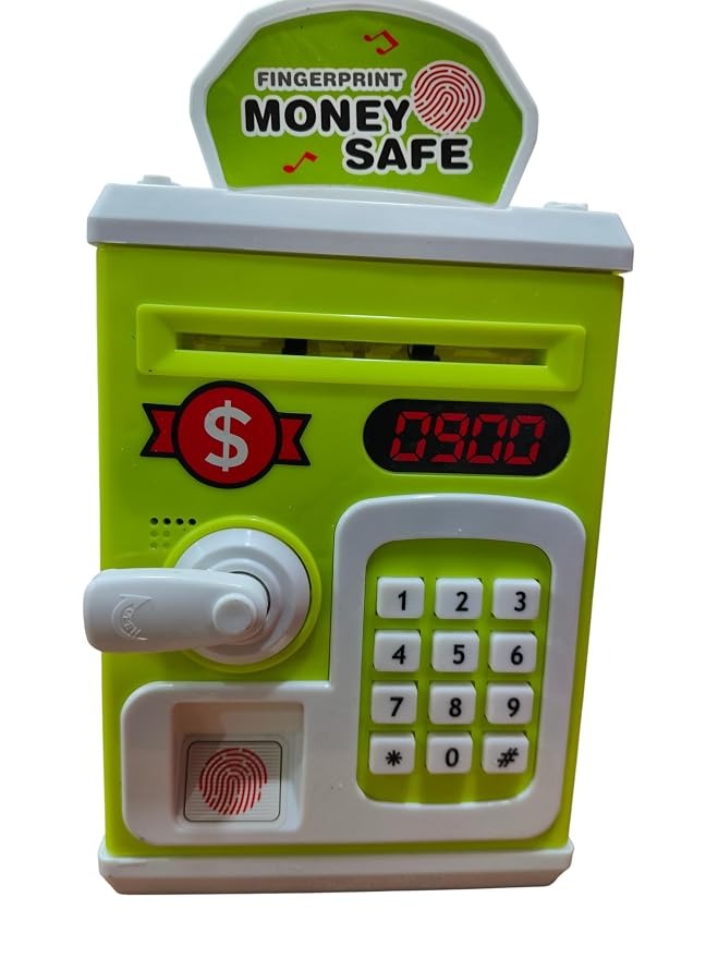Electronic ATM Piggy Bank – Money Saving Safe with Auto Cash Deposit, Music & Lights for Kids