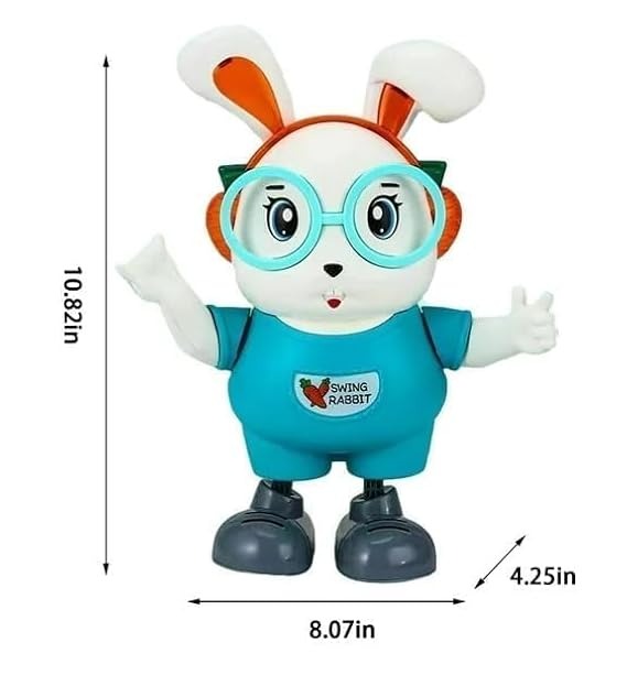 Rabbit Dance Toy for Kids, Interactive Dancing Bunny Toy | Battery Operated with LED headphoes and Sound