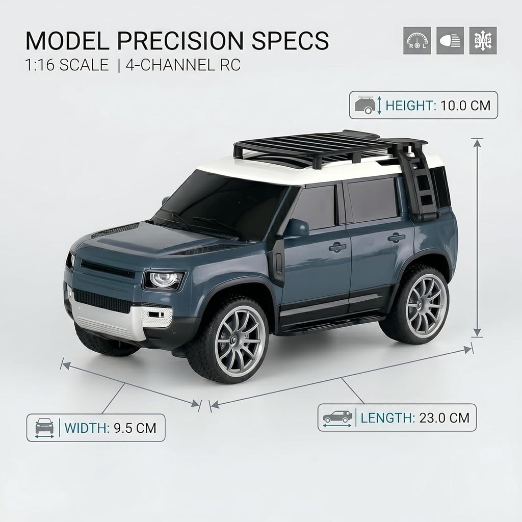 RC Defender Off-Road Racing Car with LED Lights – High-Speed Remote Control Toy Car for Kids