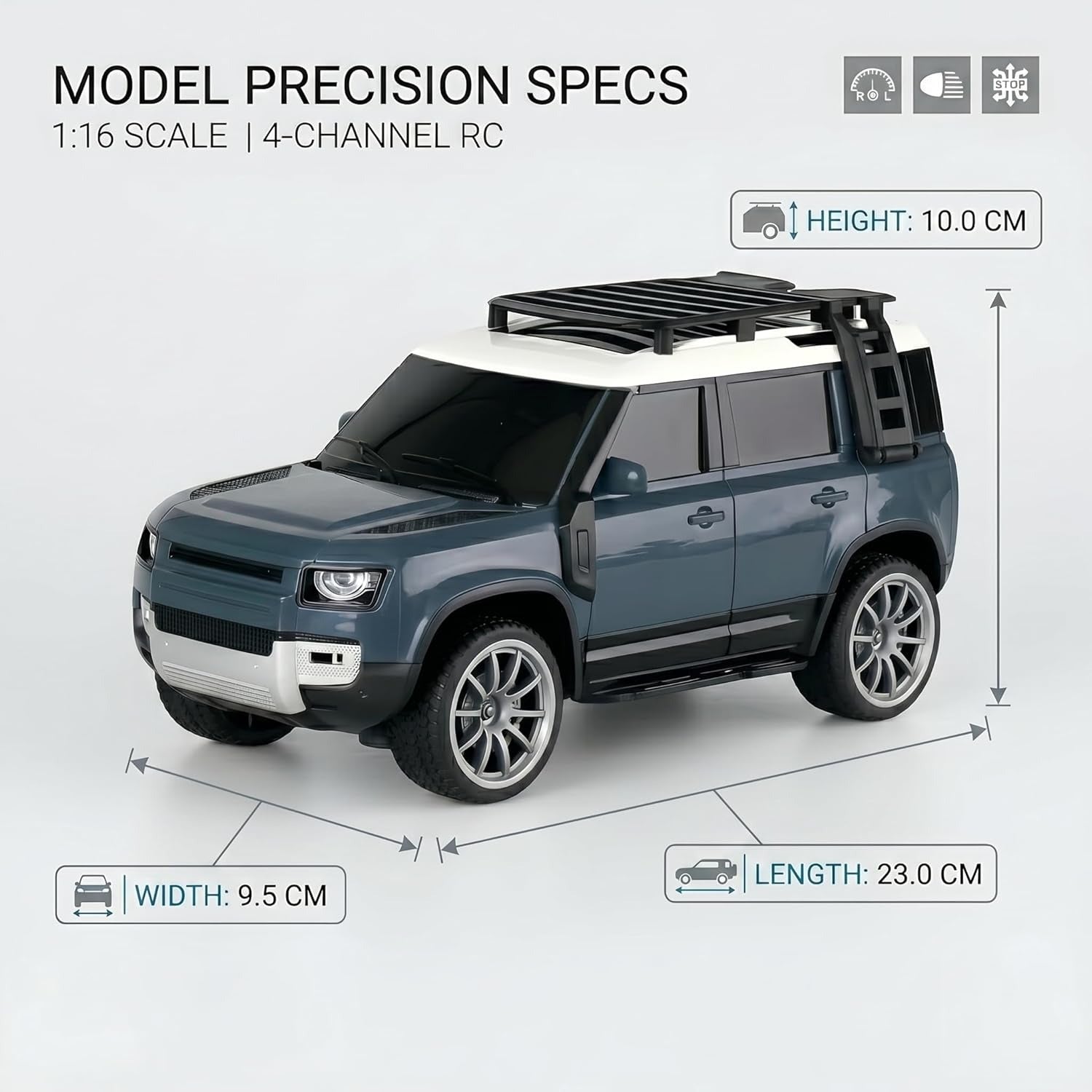RC Defender Off-Road Racing Car with LED Lights – High-Speed Remote Control Toy Car for Kids