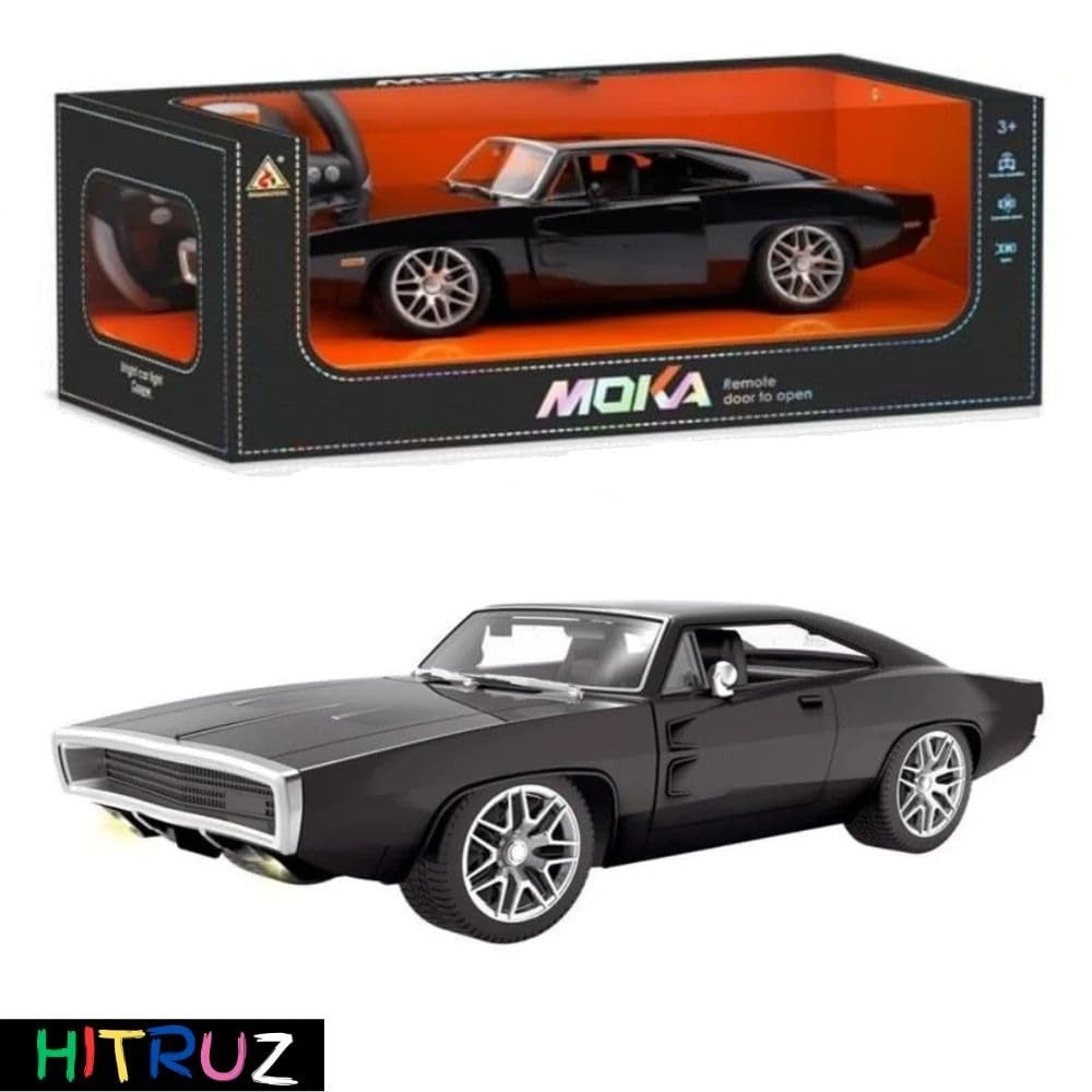 High-Speed 1:14 RC Racing Car, Remote Control Muscle Car with Realistic Doors and LED Headlights