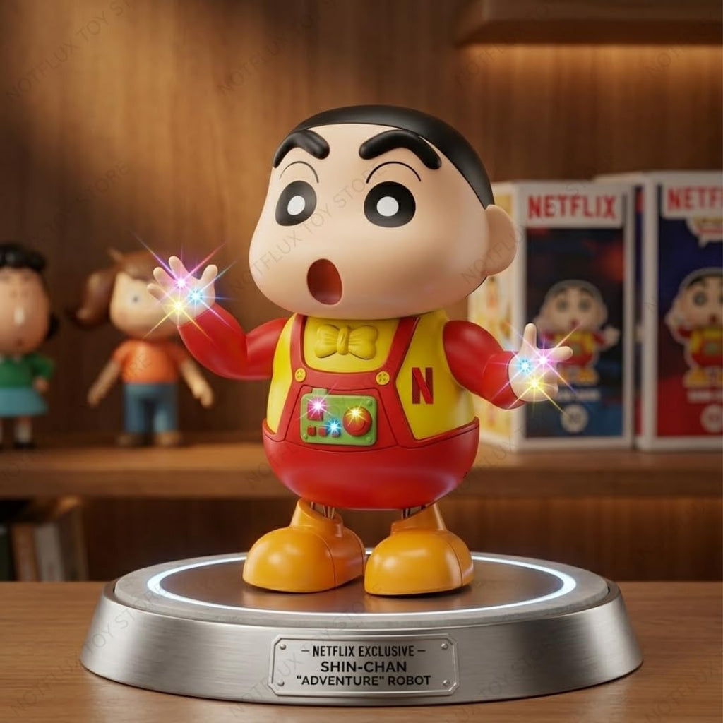 Shinchan Dancing Toy – LED Lights, Music, Walking & Spinning Fun for Kids