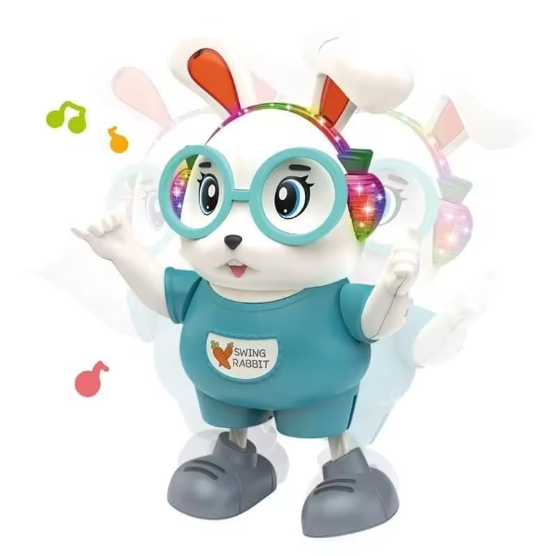 Rabbit Dance Toy for Kids, Interactive Dancing Bunny Toy | Battery Operated with LED headphoes and Sound