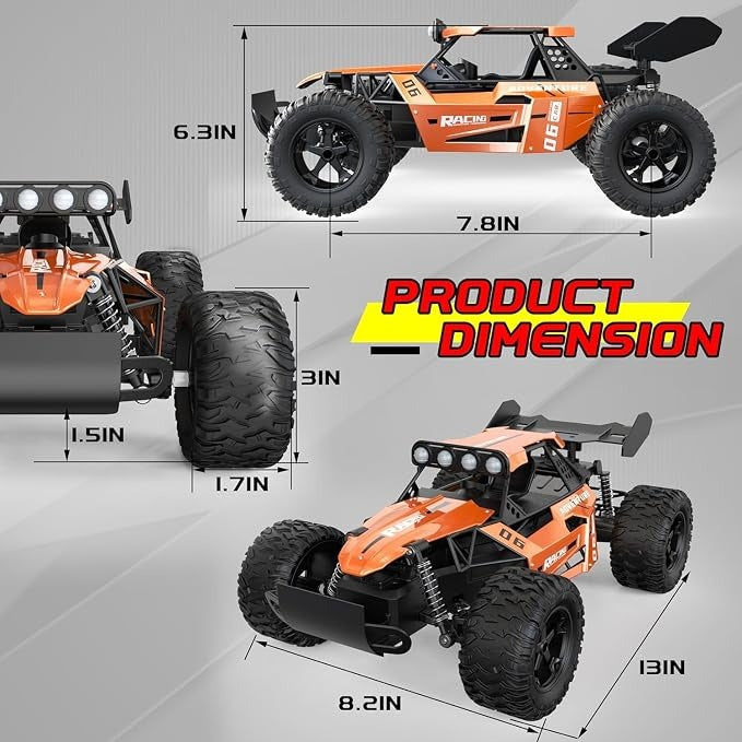 High-Speed RC Off-Road Monster Truck | 2WD Racing Vehicle for Kids with Rechargeable Battery