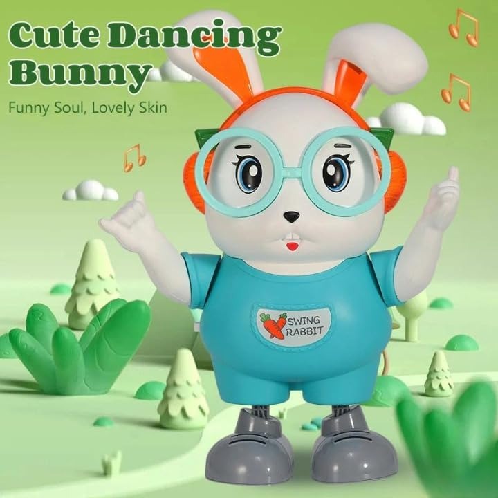 Rabbit Dance Toy for Kids, Interactive Dancing Bunny Toy | Battery Operated with LED headphoes and Sound