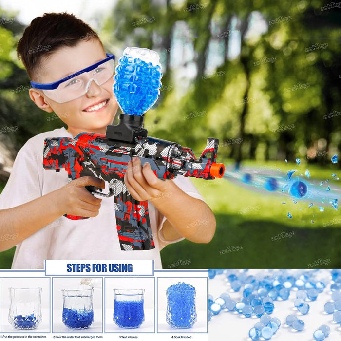 Gel Blaster Gun ||Adults Electric Operated Gun High Speed Upto 50 Feet Range|Rechargeable|Safe & Durable Outdoor Shooting Gam - Multicolor