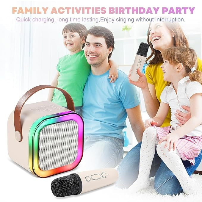 Magicwand® K12 Kids Karaoke Microphone & Bluetooth Speaker | USB-C Rechargeable | RGB LED Lighting | 1 Wireless Mic Included | Portable Singing Machine for Children
