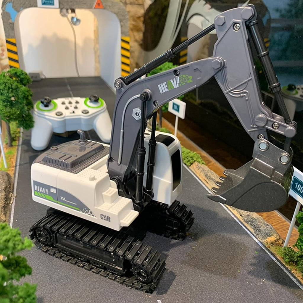 RC Construction Excavator Vehicle | 360° Rotation, Metal Shovel, Light & Sound Toy for Kids
