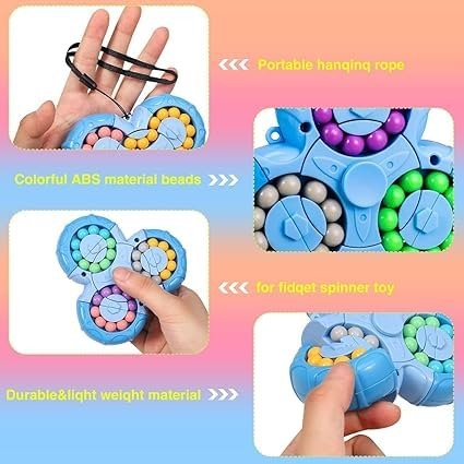 Magic Bean Rotating Puzzle Cube – Premium Brain Teaser & Stress Relief Toy