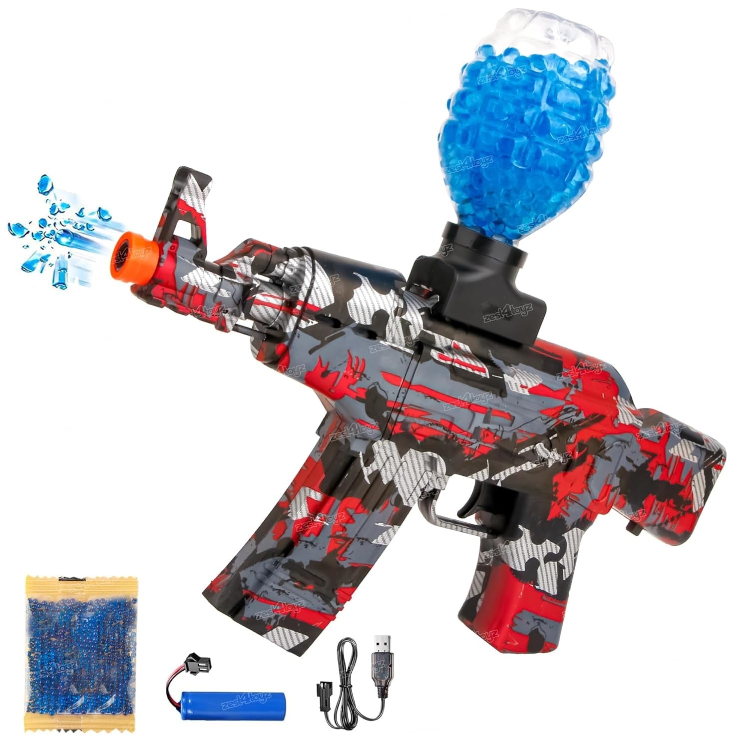 Gel Blaster Gun ||Adults Electric Operated Gun High Speed Upto 50 Feet Range|Rechargeable|Safe & Durable Outdoor Shooting Gam - Multicolor