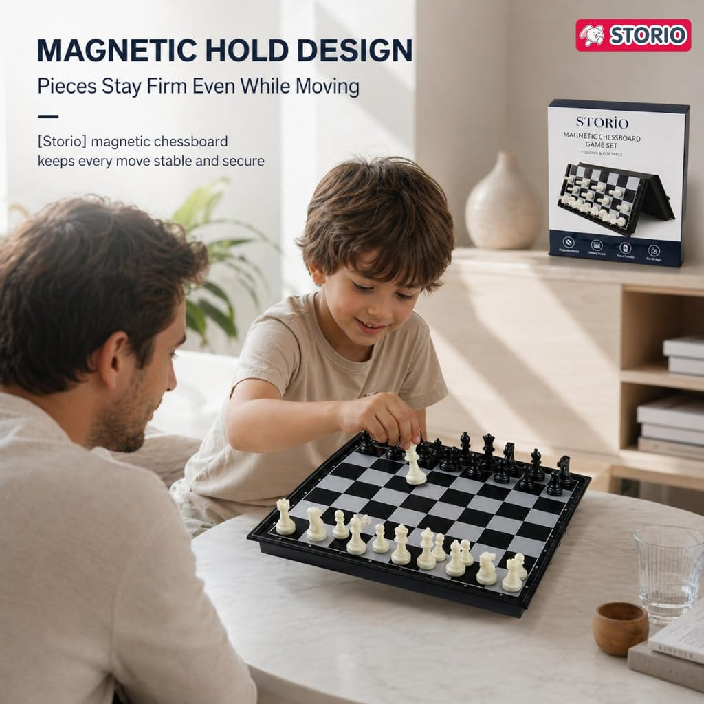 Premium Magnetic Chess Set – Foldable 10-Inch Chess Board for Home, School & Travel