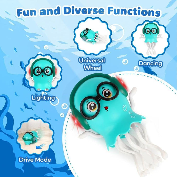 Electric Dancing Jellyfish Toy with Colorful LED Lights, Music & Automatic Moving Tentacles, Cartoon Ocean Animal Toy for Boys and Girls
