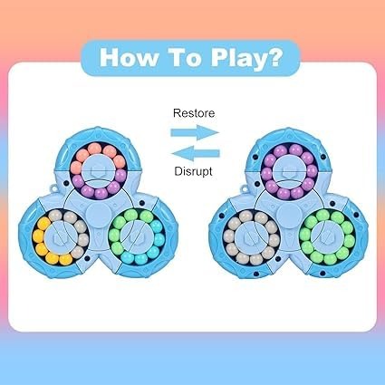 Magic Bean Rotating Puzzle Cube – Premium Brain Teaser & Stress Relief Toy