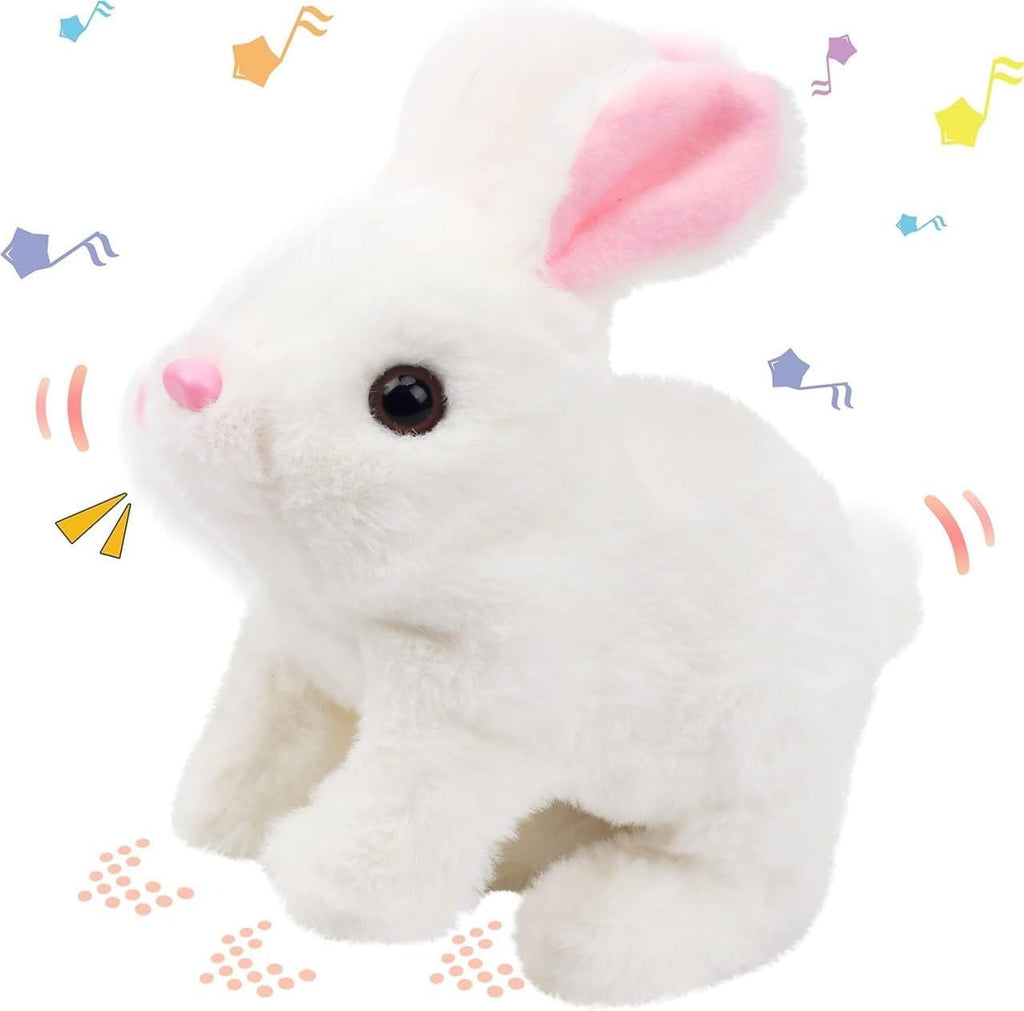 Kidology Interactive Plush Rabbit Toy – Adorable Walking & Jumping Bunny for Toddlers, Soft Electronic Pet Gift for Ages 1-5