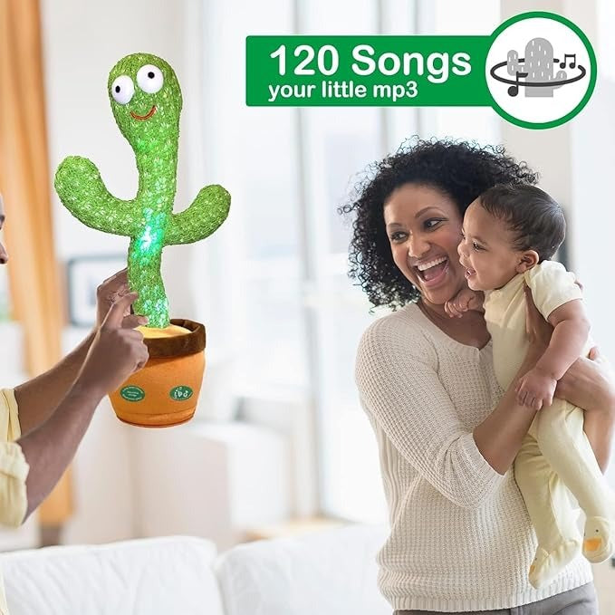 Storio Rechargeable Talking & Dancing Cactus Toy for Kids | Singing, Recording & Repeat Toy