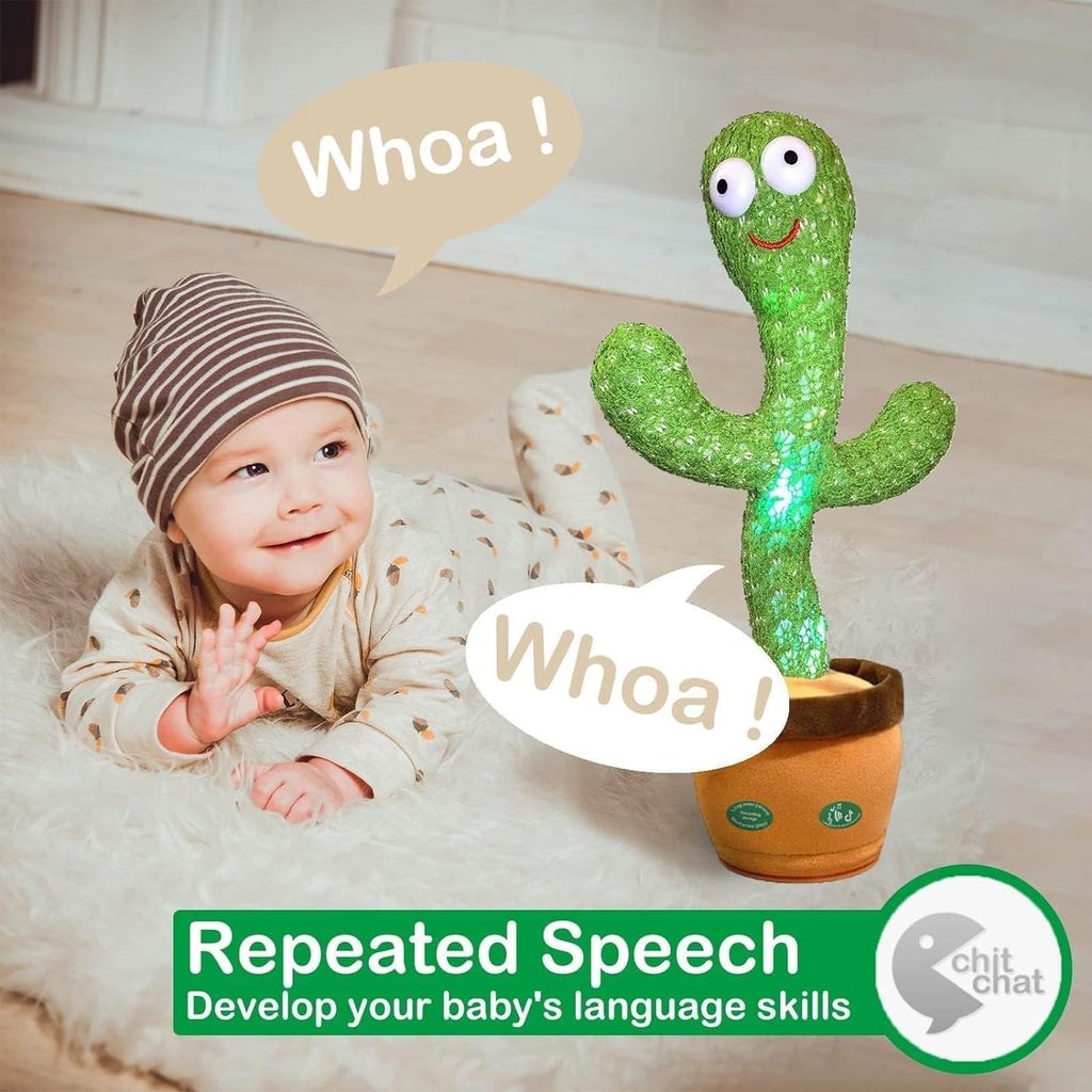 Storio Rechargeable Talking & Dancing Cactus Toy for Kids | Singing, Recording & Repeat Toy