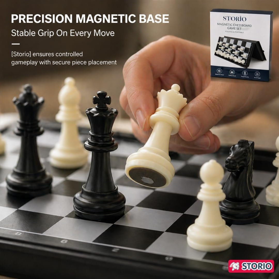 Premium Magnetic Chess Set – Foldable 10-Inch Chess Board for Home, School & Travel