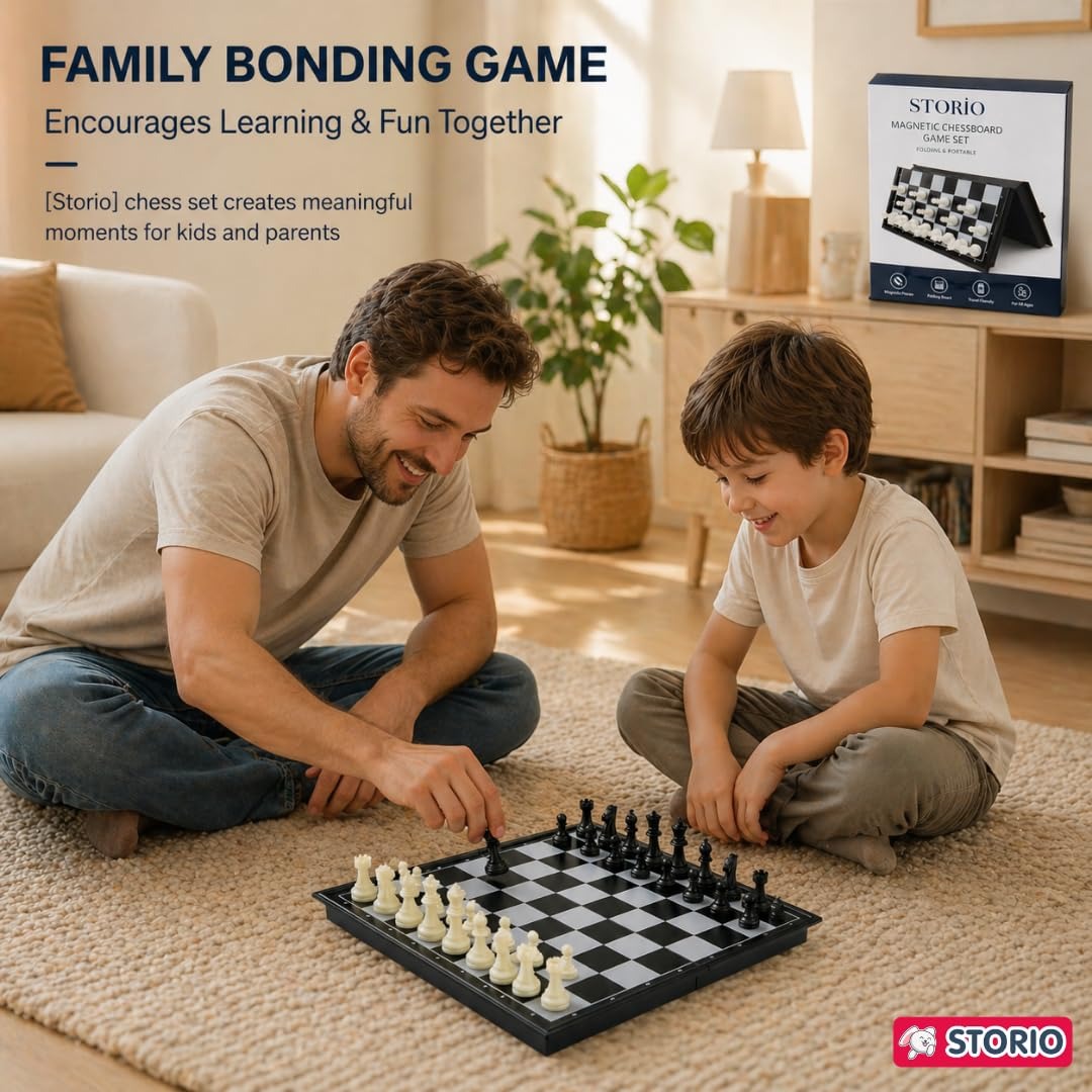 Premium Magnetic Chess Set – Foldable 10-Inch Chess Board for Home, School & Travel
