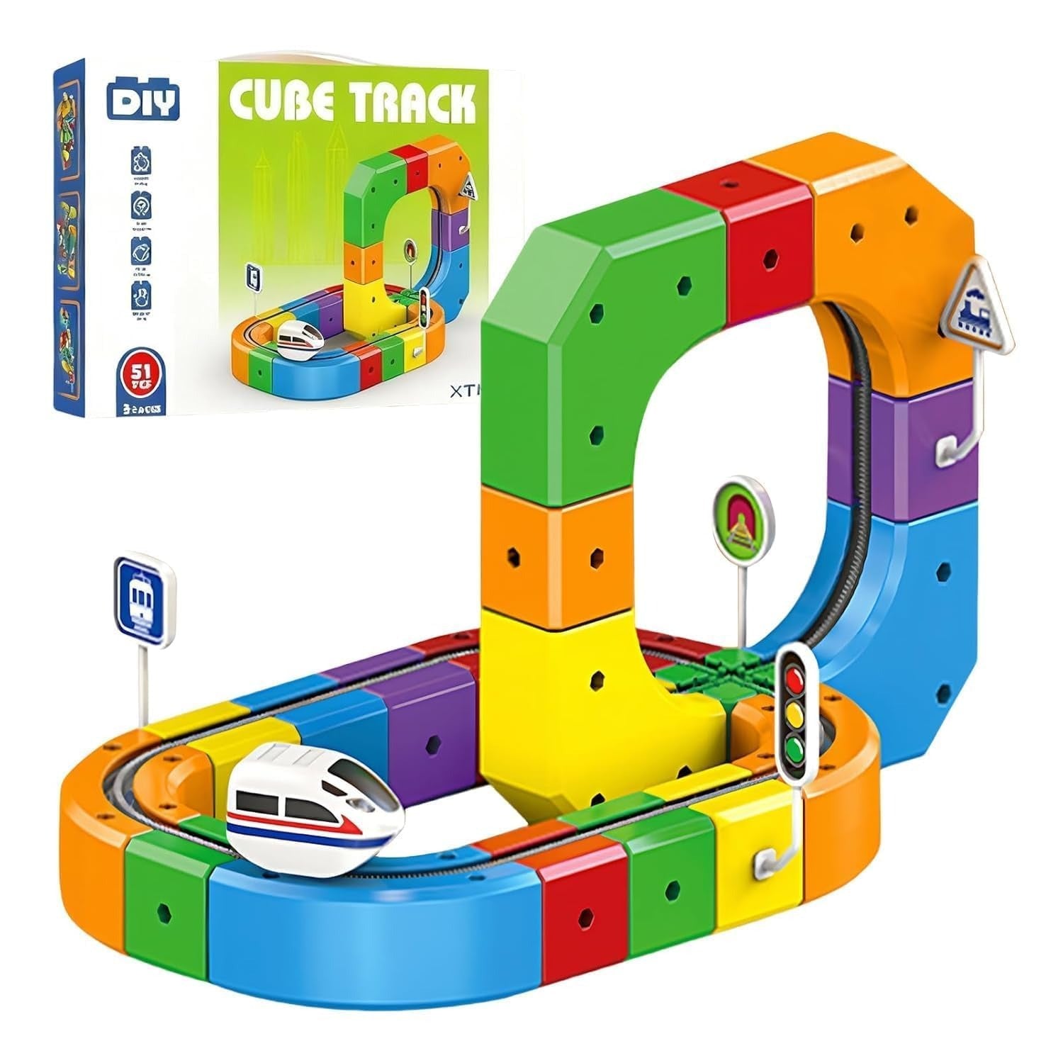 3D Electric Train Race Track Set – Creative Construction & STEM Learning Toy for Children