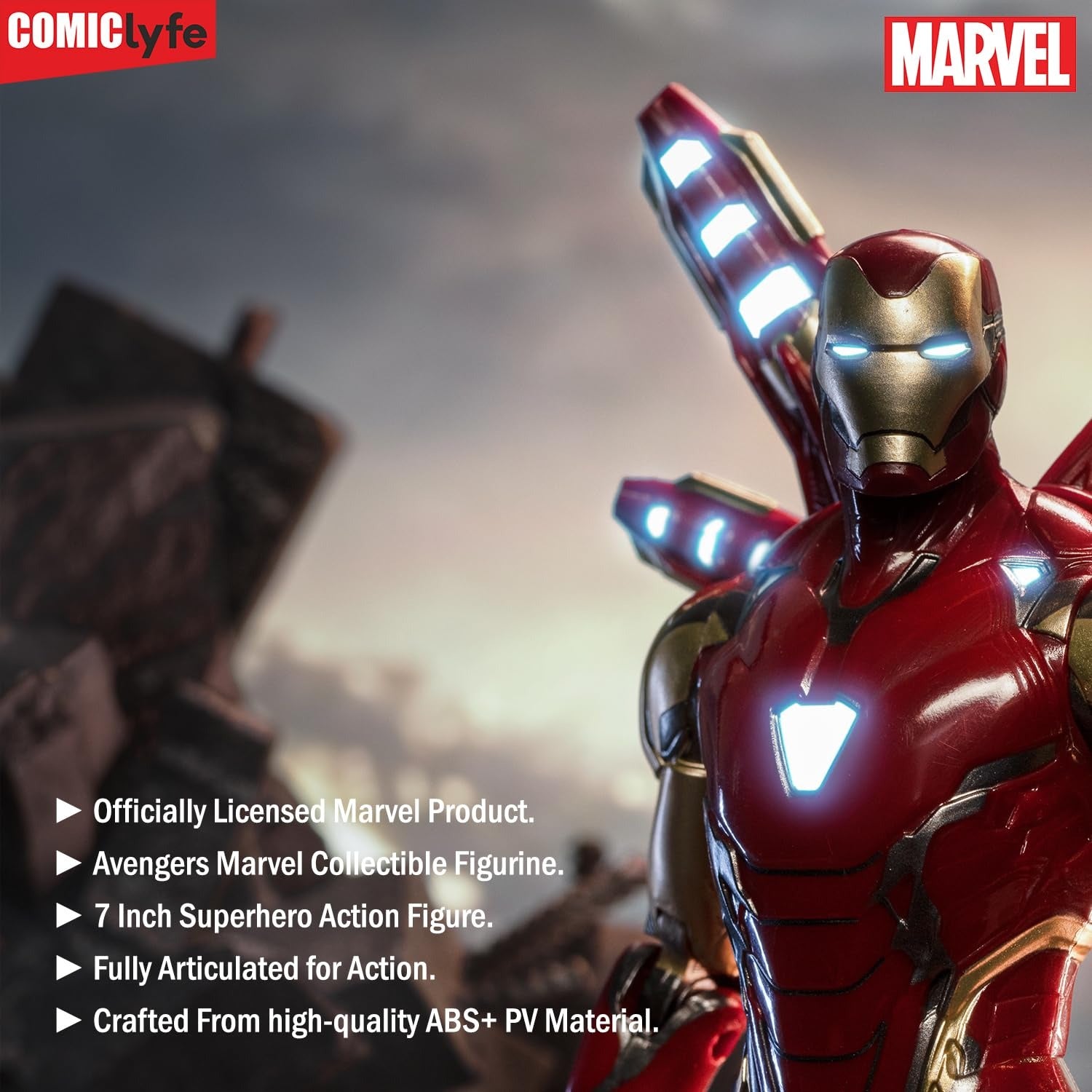 Marvel Iron Man Battle Hero Figure – 9.5 Inch Action Figure for Young Avengers Fans