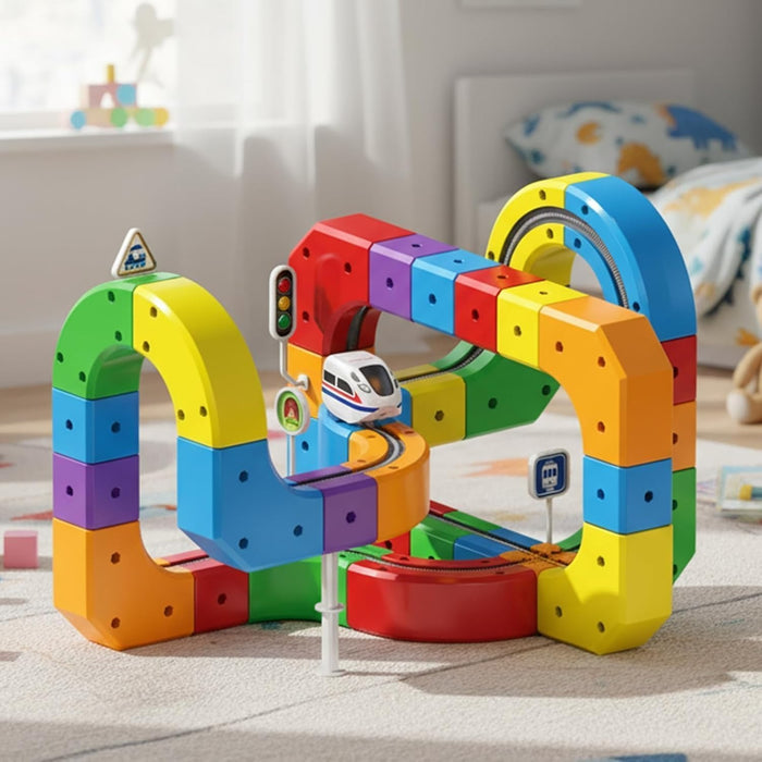 3D Electric Train Race Track Set – Creative Construction & STEM Learning Toy for Children