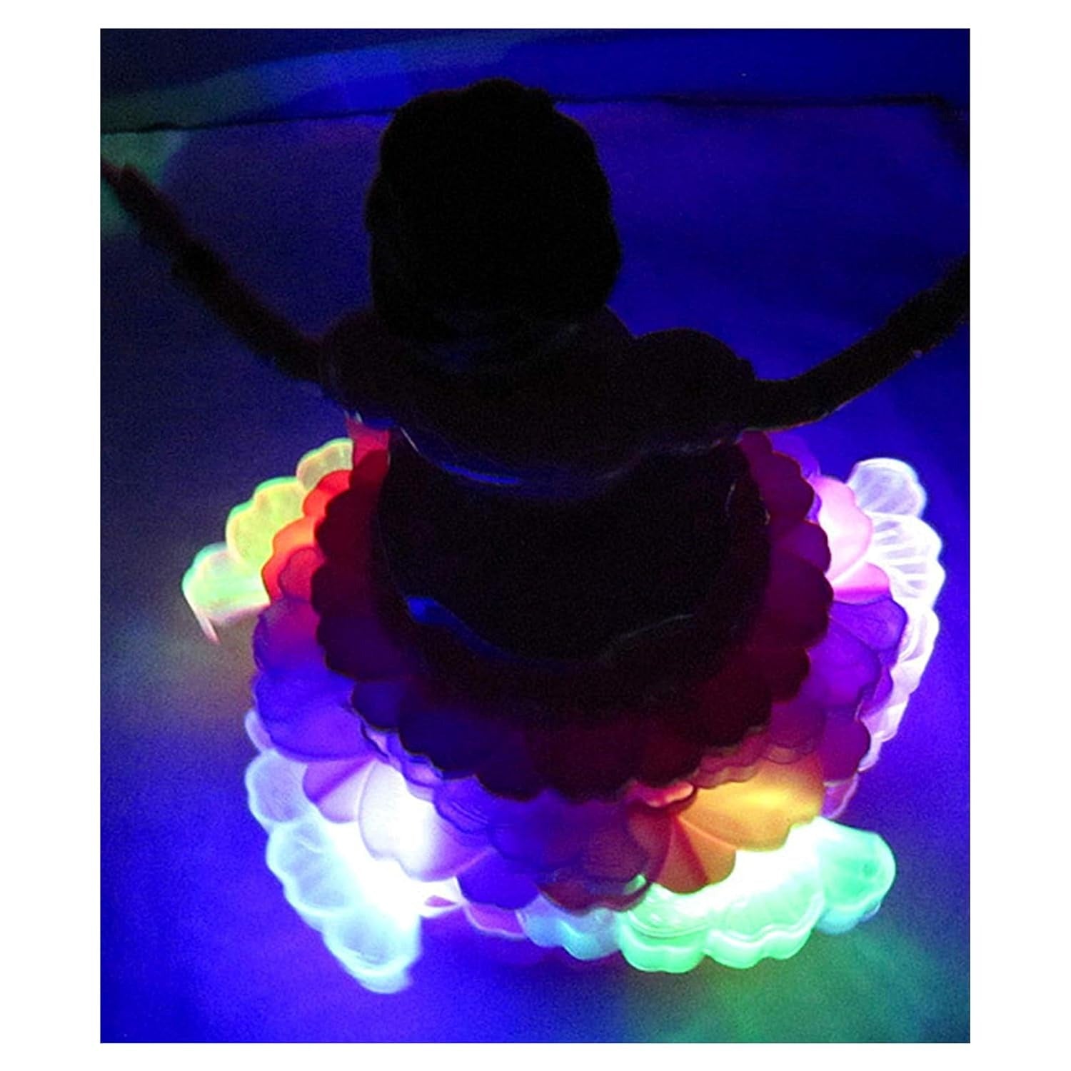 Musical Dancing Princess Doll, 360° Auto-Rotating, 3D LED Lights, Cake Dress Design, Kids Birthday Gift, Battery Operated -Color As Per Stock