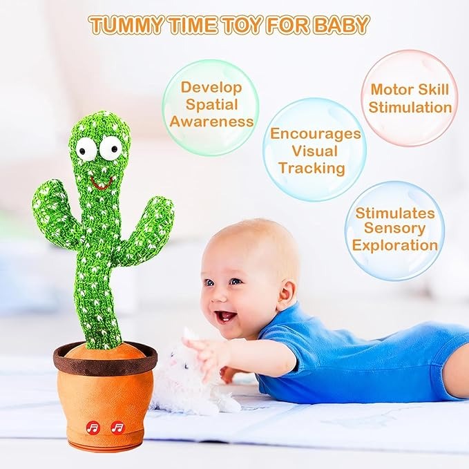 Storio Rechargeable Talking & Dancing Cactus Toy for Kids | Singing, Recording & Repeat Toy