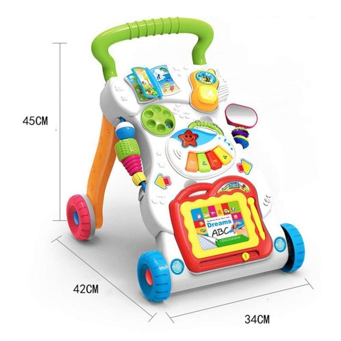 ASCETIC Baby Walker with Piano Keyboard & Drawing Board – Early Learning Toy