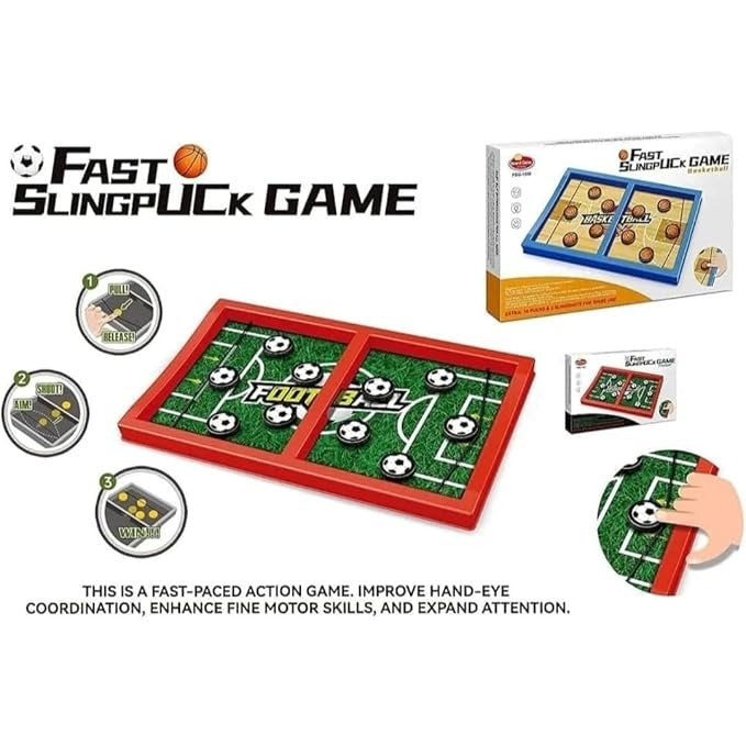 Football Edition Sling Puck Game – Fast-Paced Wooden Desktop Battle Game