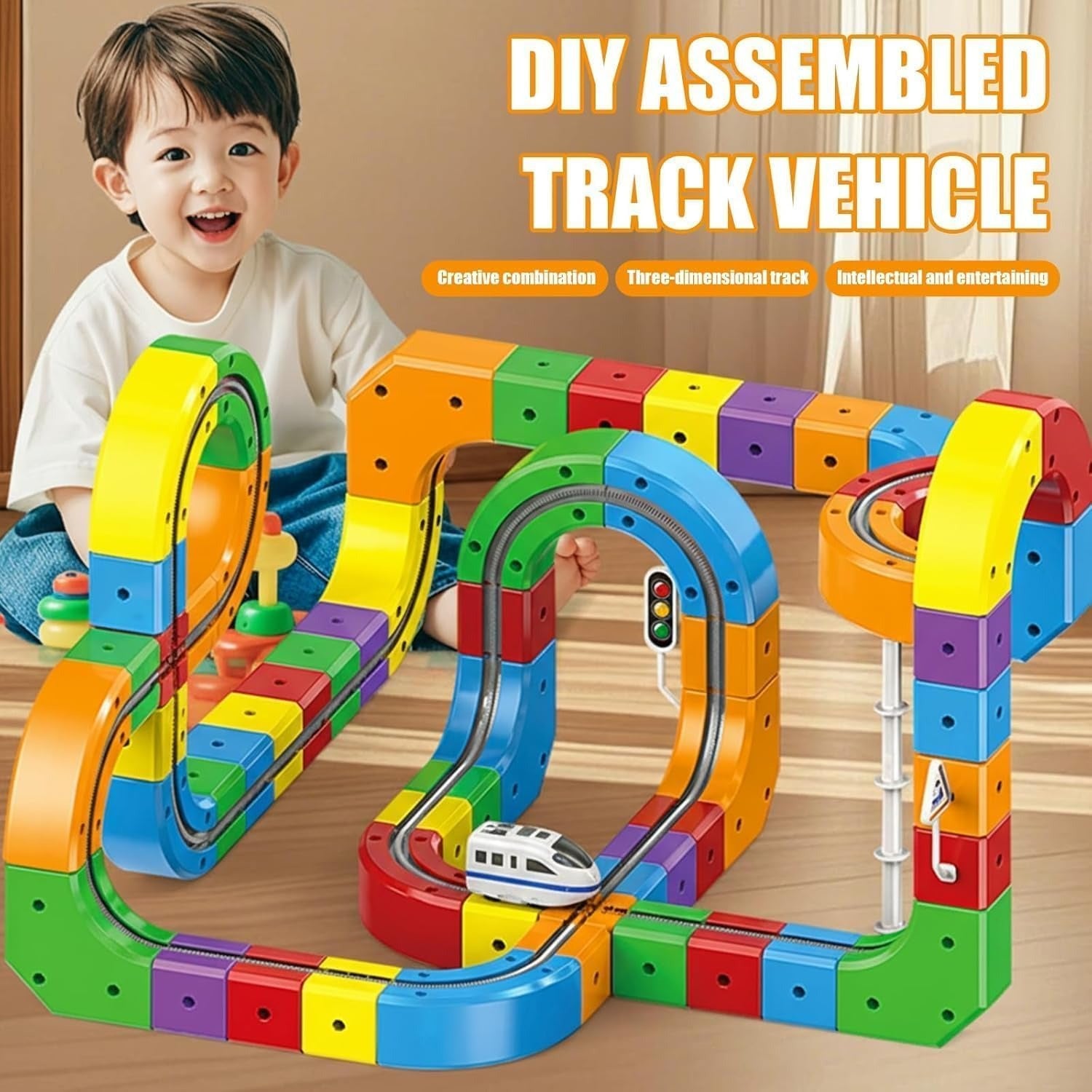3D Electric Train Race Track Set – Creative Construction & STEM Learning Toy for Children