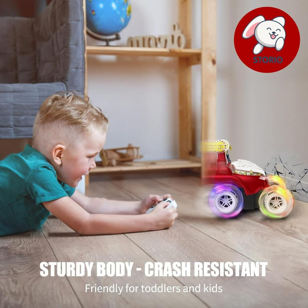 High-Speed RC Stunt Car with Spray Effect | 360° Spin, LED Lights, Music & Smartphone Control