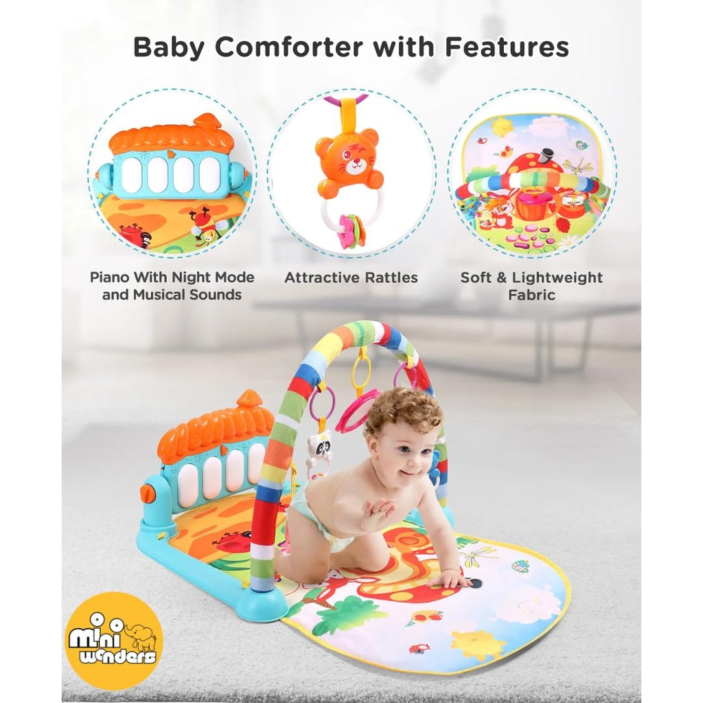 Little's Joy Baby Piano Gym – Newborn Tummy Time Activity Mat with Lights and Music