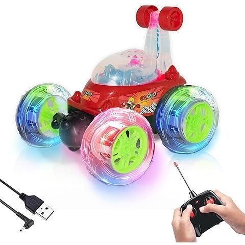 High-Speed RC Stunt Car with Spray Effect | 360° Spin, LED Lights, Music & Smartphone Control