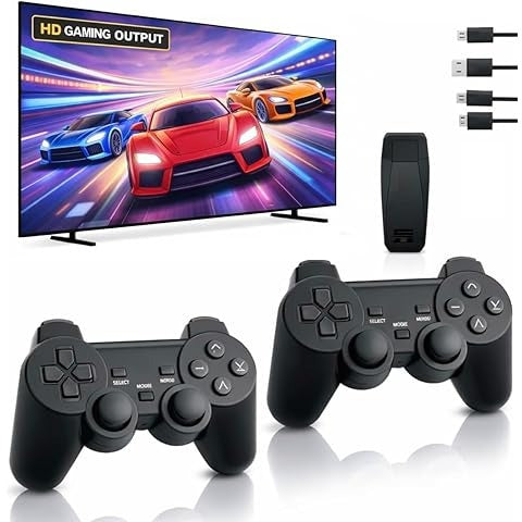 M8 Retro Video Game Stick – Plug & Play 4K Gaming Console for TV with Wireless Controllers